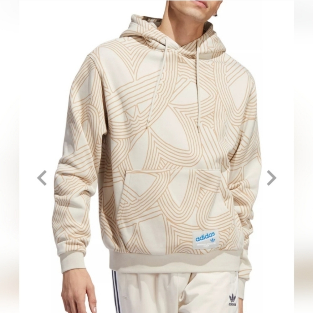 Adidas Originals Athletic Club Aoc Print All Over Hoodie Size M
